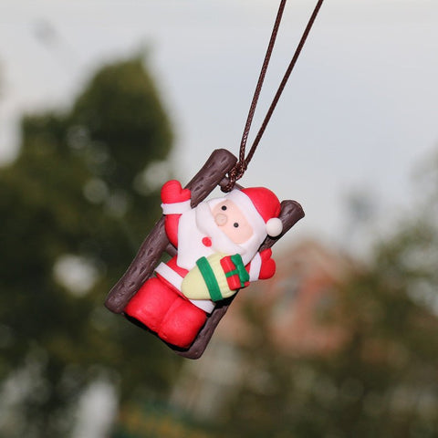 Christmas Car Rearview Mirror Pendant – Santa Claus Resin Hanging Decoration UAE