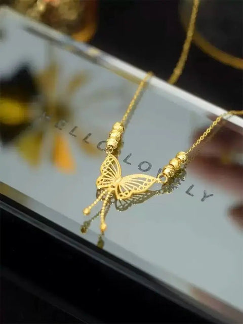Elegant Gold Butterfly Pendant Necklace in UAE – Lightweight Fashion Jewelry for Women, Daily & Special Occasion Wear