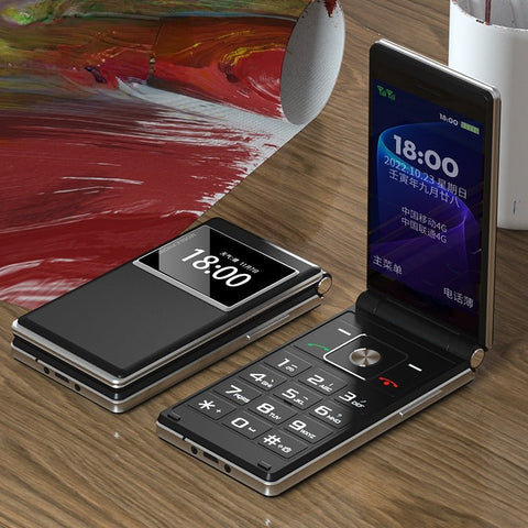 Large Screen Double Display Flip Button Mobile Phone for Elderly – GSM Senior Phone UAE