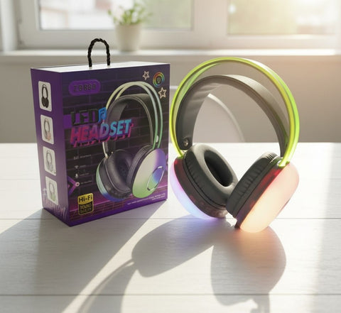 LED Wireless Headset in UAE – Hi-Fi Stereo Bluetooth Headphones with RGB Lighting, Mic for Gaming, Music & Calls