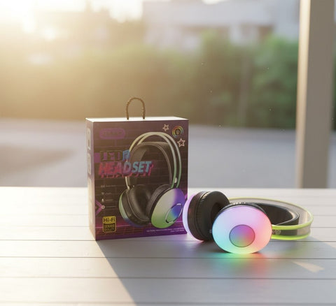 LED Wireless Headset in UAE – Hi-Fi Stereo Bluetooth Headphones with RGB Lighting, Mic for Gaming, Music & Calls