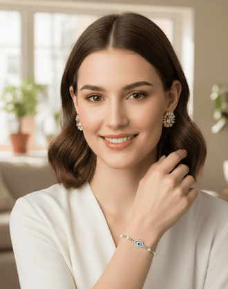 Evil Eye Protection Bracelet in UAE – Gold & Silver Adjustable Cubic Zirconia Jewelry for Women, Good Luck & Daily Wear