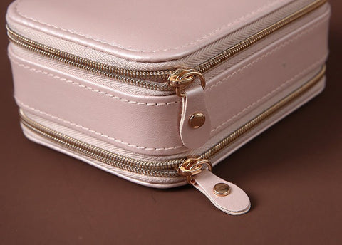 Portable Travel Jewelry Box in UAE – Double-Sided PU Leather Organizer for Rings, Earrings & Necklaces