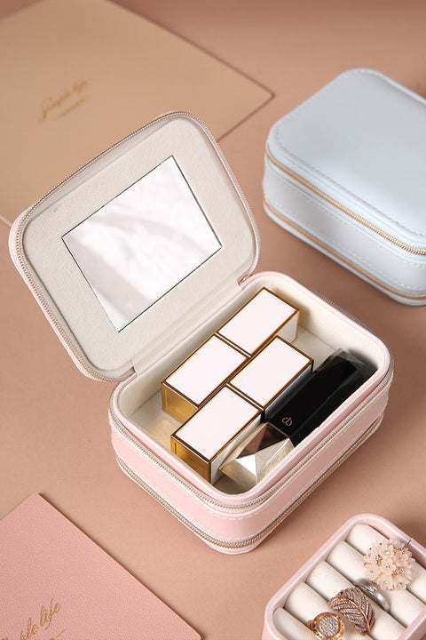 Portable Travel Jewelry Box in UAE – Double-Sided PU Leather Organizer for Rings, Earrings & Necklaces