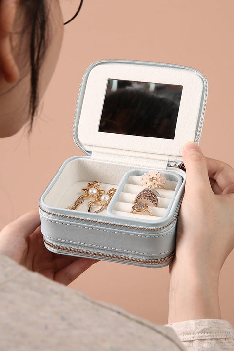 Portable Travel Jewelry Box in UAE – Double-Sided PU Leather Organizer for Rings, Earrings & Necklaces