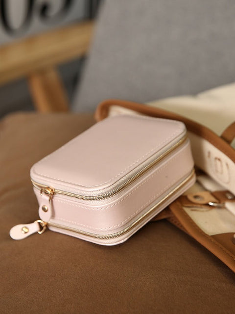 Portable Travel Jewelry Box in UAE – Double-Sided PU Leather Organizer for Rings, Earrings & Necklaces