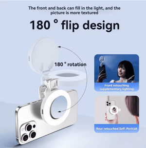 Selfie Glow Mirror – Portable LED Ring Light Mirror for Photos & Videos – UAE