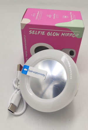 Selfie Glow Mirror – Portable LED Ring Light Mirror for Photos & Videos – UAE