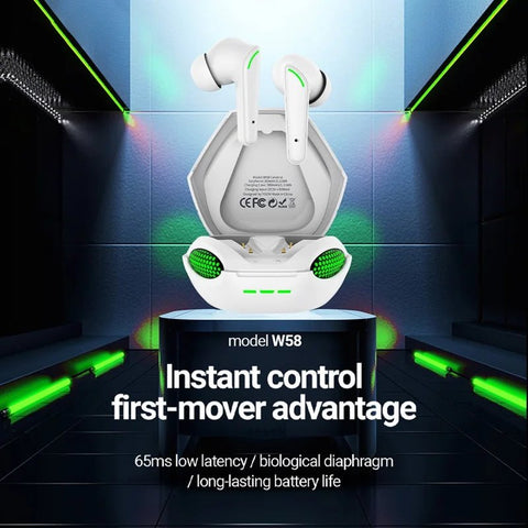 Celebrat W58 TWS Wireless Gaming Headset in UAE – HiFi Stereo Sound, Low-Latency Bluetooth 5.1 Earbuds with LED Lights