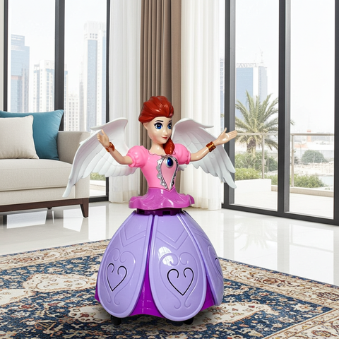 Angel Girl Toy in UAE – Battery-Operated Musical Dancing Princess Doll with 3D Lights and Bump & Go Action